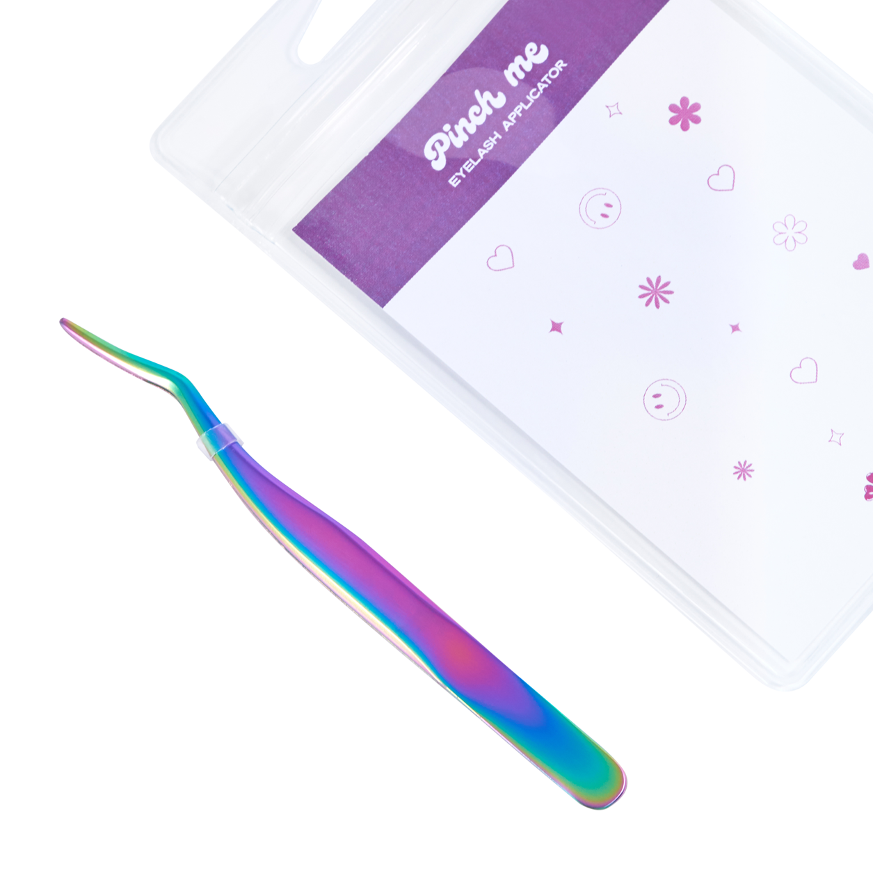 eyelash tweezer in rainbow color