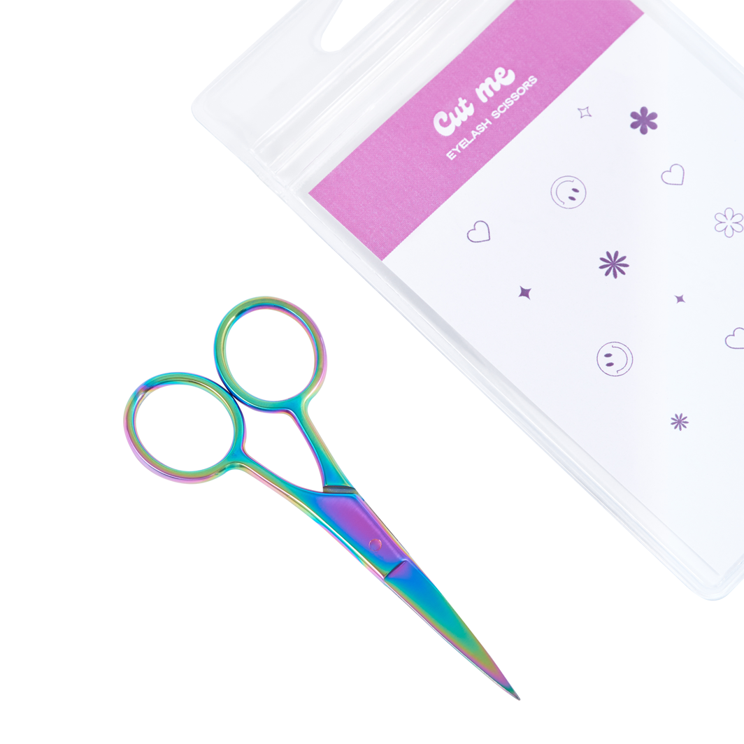 high quality lash scissors in rainbow color
